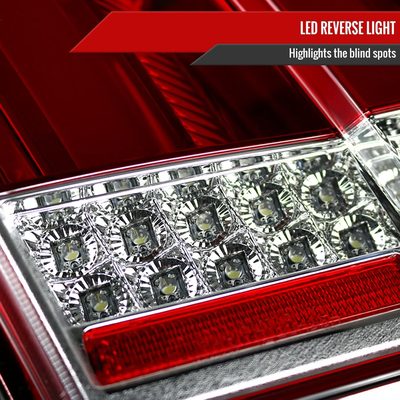 1999-2004 Ford Mustang Sequential LED Tail Lights Chrome Housing/Red Lens