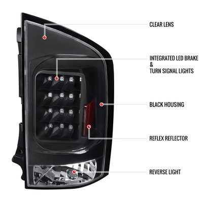 2005-2015 Nissan Armada V2 LED Tail Lights Matte Black Housing/Clear Lens