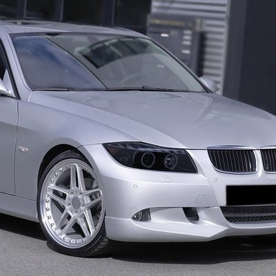 2006-2008 BMW E90 3 Series Sedan Dual Halo Projector Headlights LED Smoke