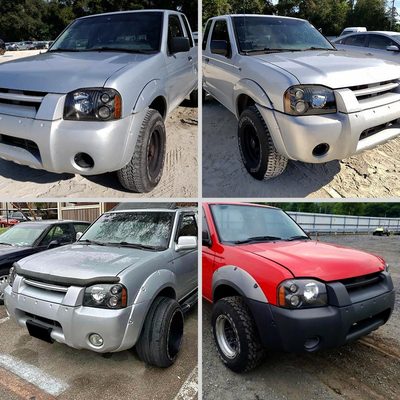 2001-2004 Nissan Frontier XE Factory Style Headlights Matte Black/Clear Lens