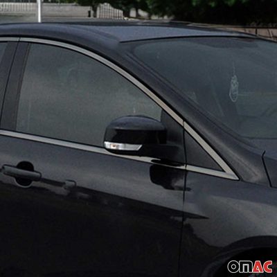 2012-2018 Ford Focus Hatchback Window Molding Trim Streamer Stainless Steel Dark 12Pcs