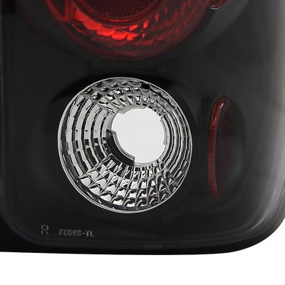 1998-2001 Ford Explorer Mercury Mountaineer Tail Lights Matte Black/Clear Lens