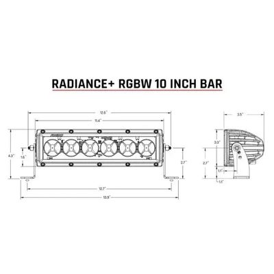Barra de luz Led de 10" Radiance Plus RGBW