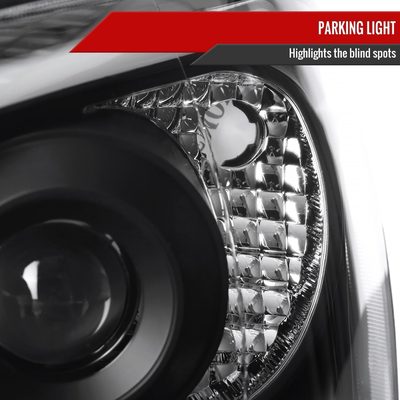 2004-2005 Subaru Impreza WRX/STI Outback Projector Headlights LED Bar Black