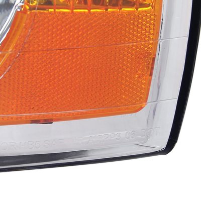 2002-2005 Dodge RAM 1500/ RAM 2500 3500 Headlights Amber Reflectors Chrome