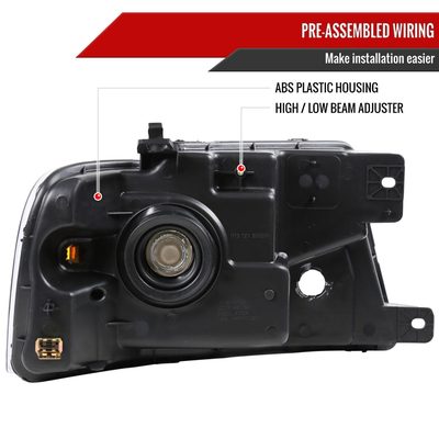 2004-2008 Ford F-150/ 2006-2008 Lincoln Mark LT Factory Headlights Matt Black