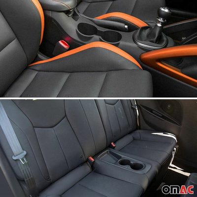 2012-2017 Hyundai Veloster Cup Holder Frame Molding Trim Silver Stainless Steel 2 Pcs