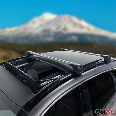 Alu Roof Racks Cross Bars Carrier for Hyundai Santa Fe 3.gen 2013-2018 Gray 2x