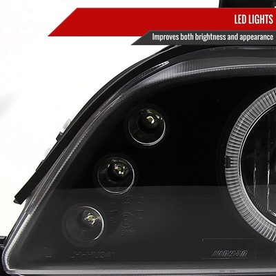 2001-2003 BMW E39 5 Series Dual Halo Headlights LED Signal Lights Black