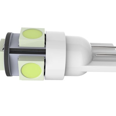 T10 5 SMD Wedge LED License Plate, Side Marker, Lamp Light Bulb - 2PC White
