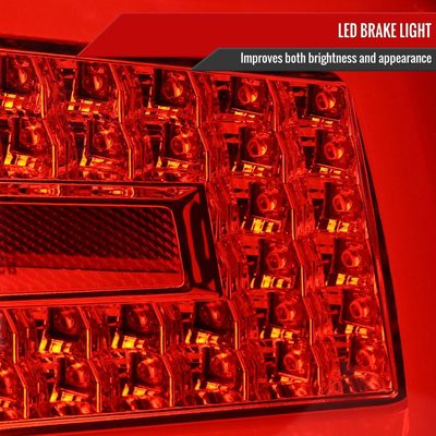 2008-2014 Subaru Impreza WRX/STI LED Bar Turn Signal Tail Lights Chrome/Red