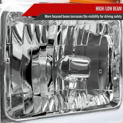 2008-2010 Ford F-250/350/450/550 SuperDuty Signal Factory Headlights Chrome