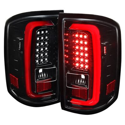 2014-2018 GMC Sierra 1500/2500HD/3500HD LED Tail Lights Jet Black/Clear Lens