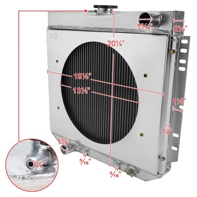 1963-1977 Ford Mustang Mercury Comet/Cougar/XR7 3 Row Radiator & Shroud Fan