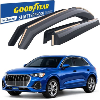 Goodyear Wind Deflectors for Audi Q3 2019-2026 In-channel Premium Smoke 4Pcs