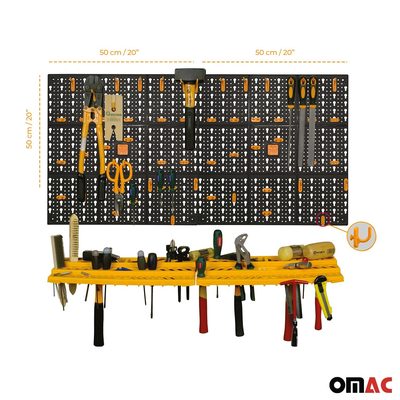 Workshop Wall Tool Holder Perforated Wall 2 Wall Panels 2 Shelves 50 Hook Set