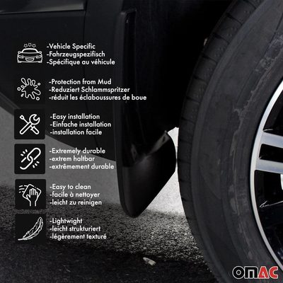 2015-2018 Ford Focus Hatchback Mud Guards Splash Mud Flaps Black 2 Pcs