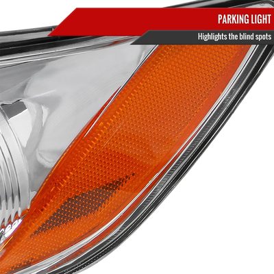 2007-2009 Toyota Camry Projector Headlights w/ Amber Reflectors Chrome/Clear