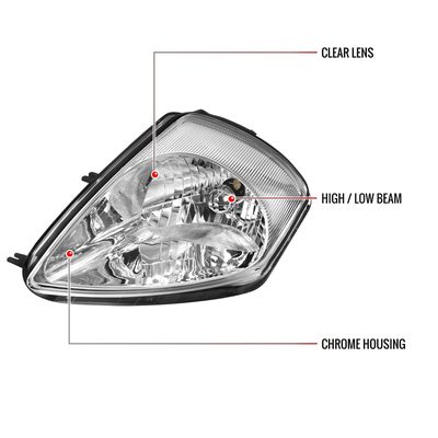 2000-2005 Mitsubishi Eclipse Factory Style Crystal Headlights Chrome/Clear