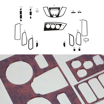 2015-2026 Ford Transit Wooden Look Dashboard Console Trim Kit 23 Pcs