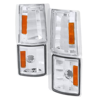 1994-1998 GMC Sierra/Yukon/Suburban Corner Lights Amber Reflectors Chrome