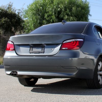 2004-2007 BMW E60 5 Series Sedan LED Tail Lights Chrome/Red Clear Lens