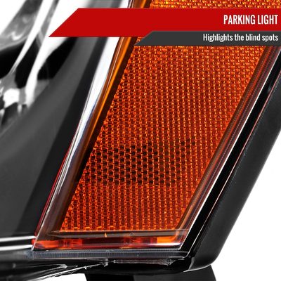 2005-2007 Jeep Grand Cherokee Factory Style Headlights Matte Black/Clear Lens