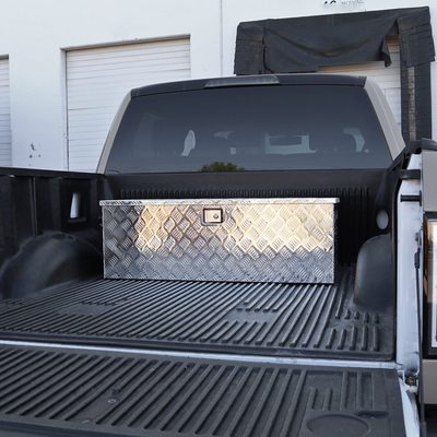Universal 44" Heavy Duty Silver Alu Truck Tool Box w/ Side Handles Lock & Keys