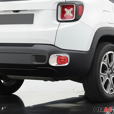 2015-2024 Jeep Renegade Trunk Reflector Frame Trim Chrome Silver 2Pcs
