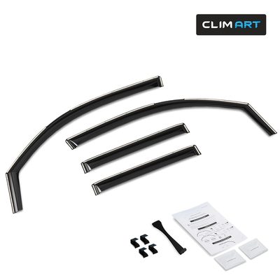 Clim Art Wind Deflectors for Toyota Tacoma Double Cab 2024-2026 Smoke Dark 4Pcs