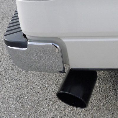 Universal 5" Inlet/8" Outlet Black Stainless Steel Bolt-On Angled Exhaust Tip
