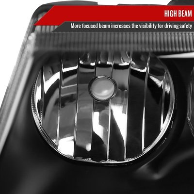 1999-2004 Jeep Grand Cherokee Factory Crystal Headlights Amber & Matte Black