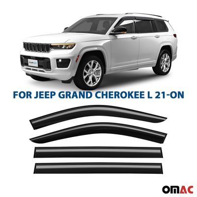 Clim Art Wind Deflectors for Jeep Grand Cherokee L 2021-2025 Tape-On 4 Pcs