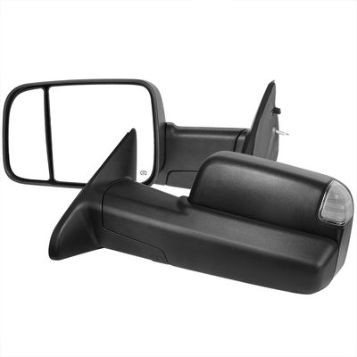 2009-2012 Dodge RAM 1500 Foldable Heated & Manual Towing Side Mirrors Clear
