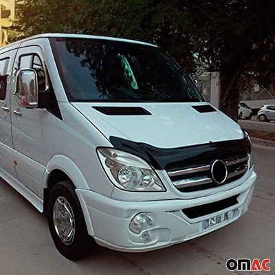 2006-2013 Mercedes Sprinter W906 Sun Visor & Bug Shield Hood Deflector Kit 2Pcs Smoke