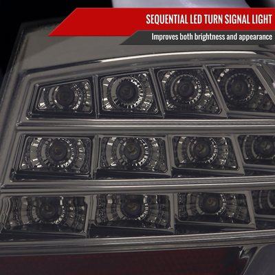 2009-2011 BMW E90 3-Series 4Dr Sedan Red LED Tail Light Chrome/Smoke Lens