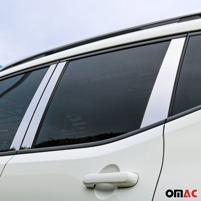 2015-2024 Jeep Renegade Window Pillar Posts Door Trim Cover Steel Silver 6x