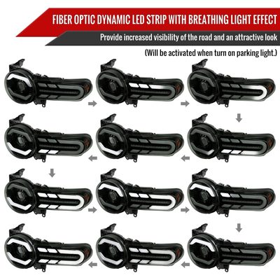 2007-2014 Toyota FJ Cruiser Signal Animated LED Bar Projector Headlights Smoke