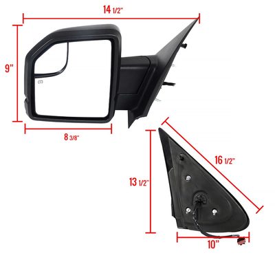 2003-2006 Ford Expedition Matt Black Heated Side Mirrors LED Turn Signal