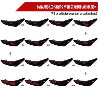 2018-2022 Toyota Camry LED Tail Lights Signal Lamps Glossy Black/Smoke