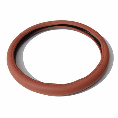14.5-15.5’’ Steering Wheel Cover Premium Brown PU Leather Anti-slip Breathable