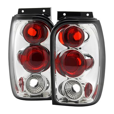 1998-2001 Ford Explorer Mercury Mountaineer Tail Lights Chrome/Clear Lens