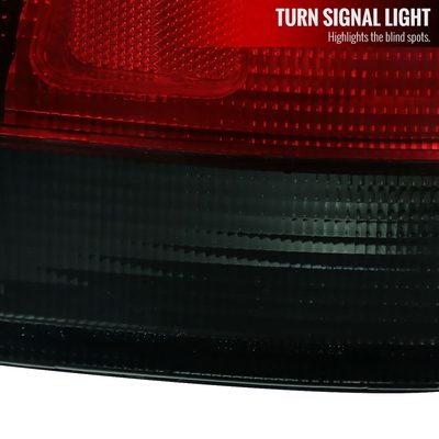 1996-2000 Honda Civic Coupe Tail Lights Chrome Housing/Red Smoke Lens
