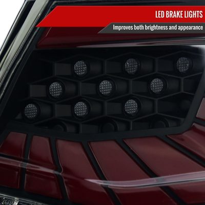 2018-2022 Honda Accord Sedan SQ2 Red LED Signal Tail Lights Matt Black/Smoke