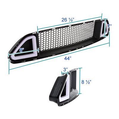 2015-2017 Ford Mustang Black ABS Mesh Grille w/ Dual Integrated LED Bar