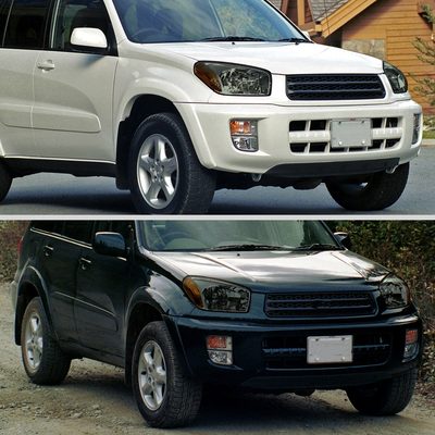 2001-2003 Toyota RAV4 Factory Style Headlights Chrome Housing/Smoke Lens