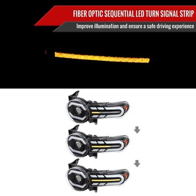 2007-2014 Toyota FJ Cruiser Signal Animated LED Bar Projector Headlights Black