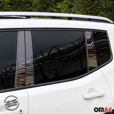 2004-2010 BMW 5 Series E60 M5 Sedan Window B Pillar Posts Trim Stainless Steel Dark 6x