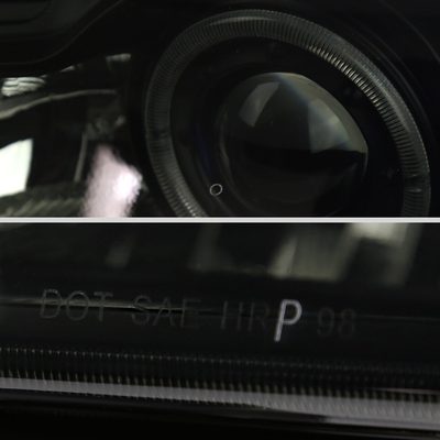 1998-2000 Ford Ranger Halo Projector Headlights Black Housing/Smoke Lens