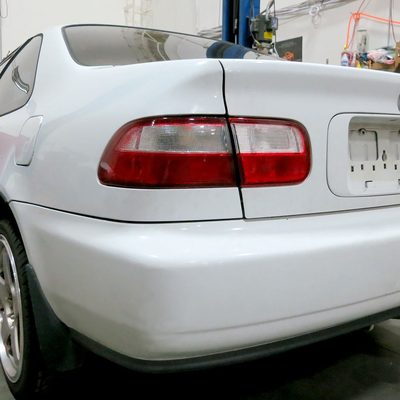 1992-1995 Honda Civic Tail Lights Chrome Housing/Red Clear Lens